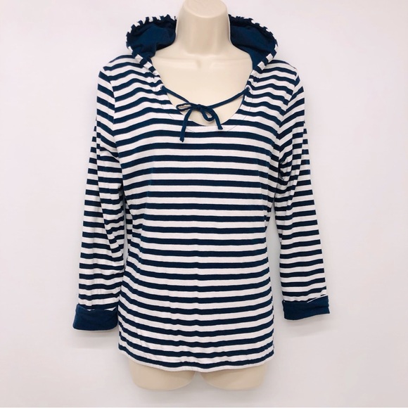 Gap Blue White Stripe Hoodie - Picture 1 of 16